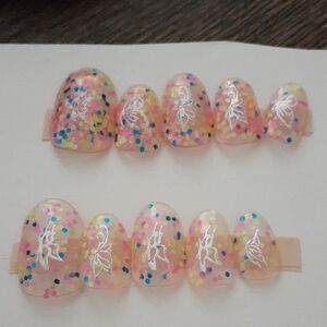 Vibrant Glitter Press-On Nails